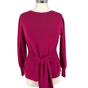 Nanette Lepore Tie Waist Fuchsia Knit Sweater Size Medium